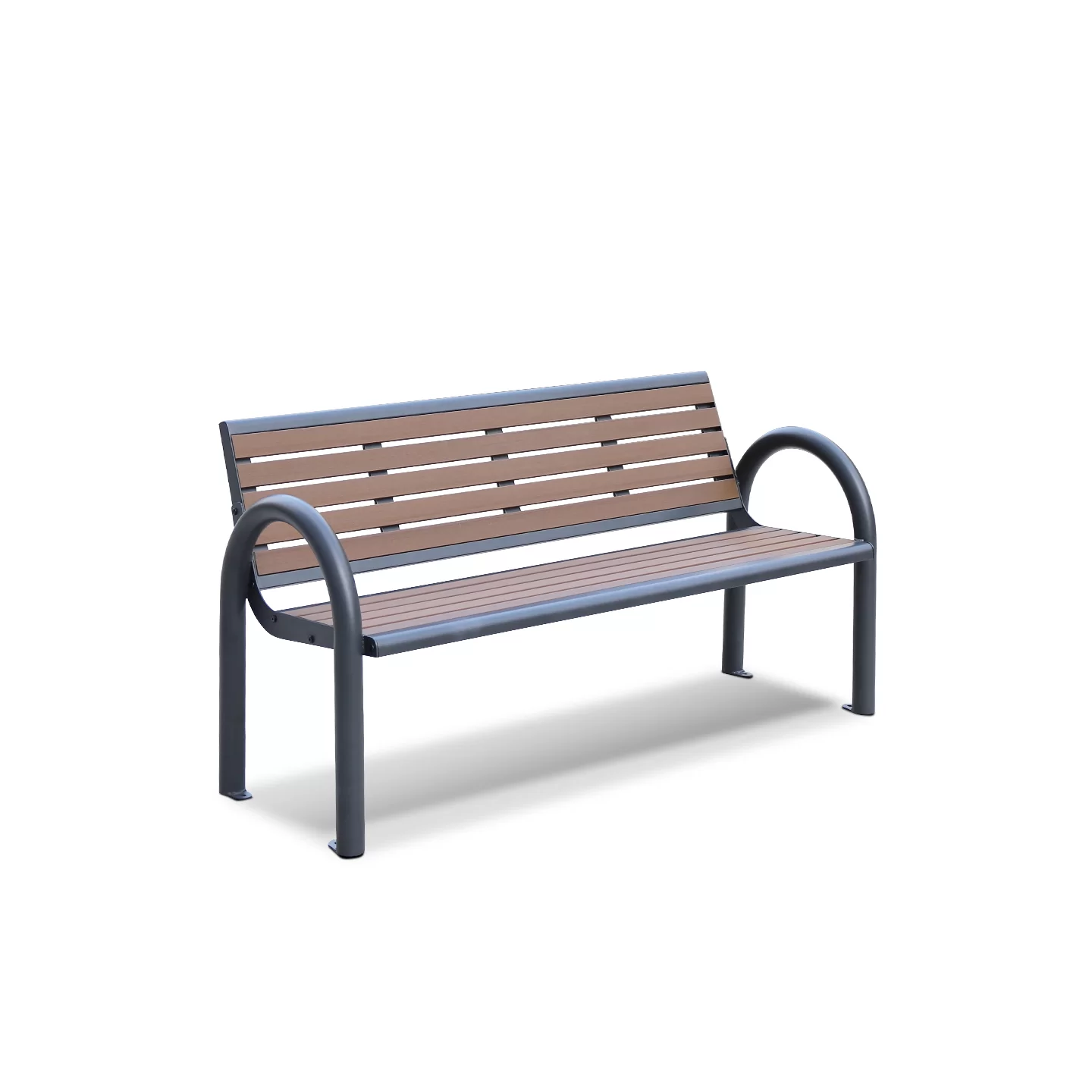 Perforated Steel Park Bench — Forest Green — factory direct