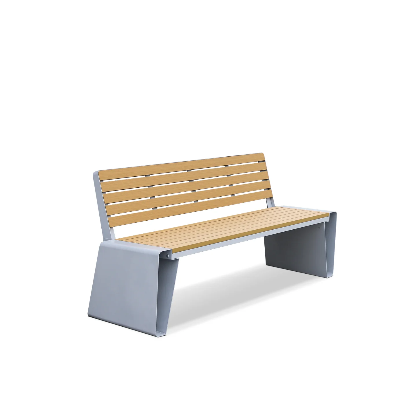 WPC Slat Bench with Curved Armrests — factory direct