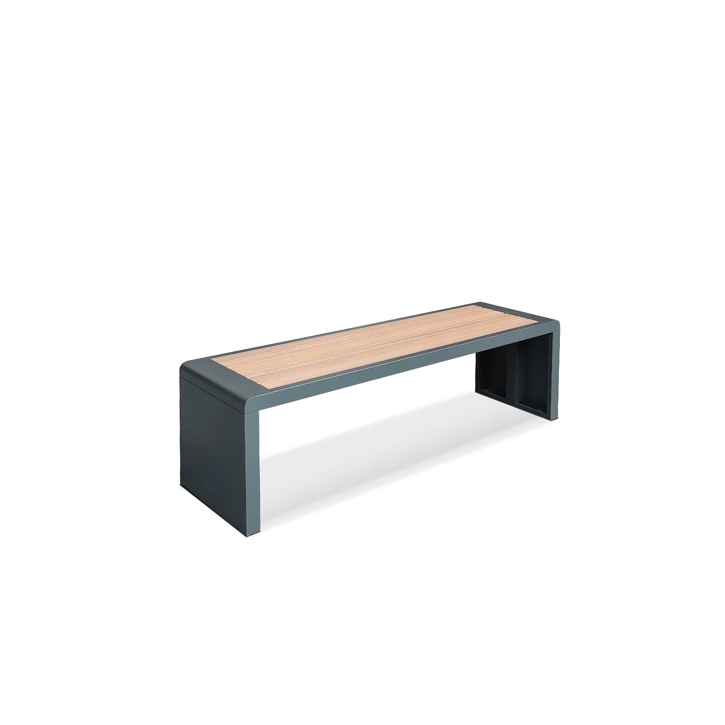 Panel-Leg Bench — Teak Slats — factory direct