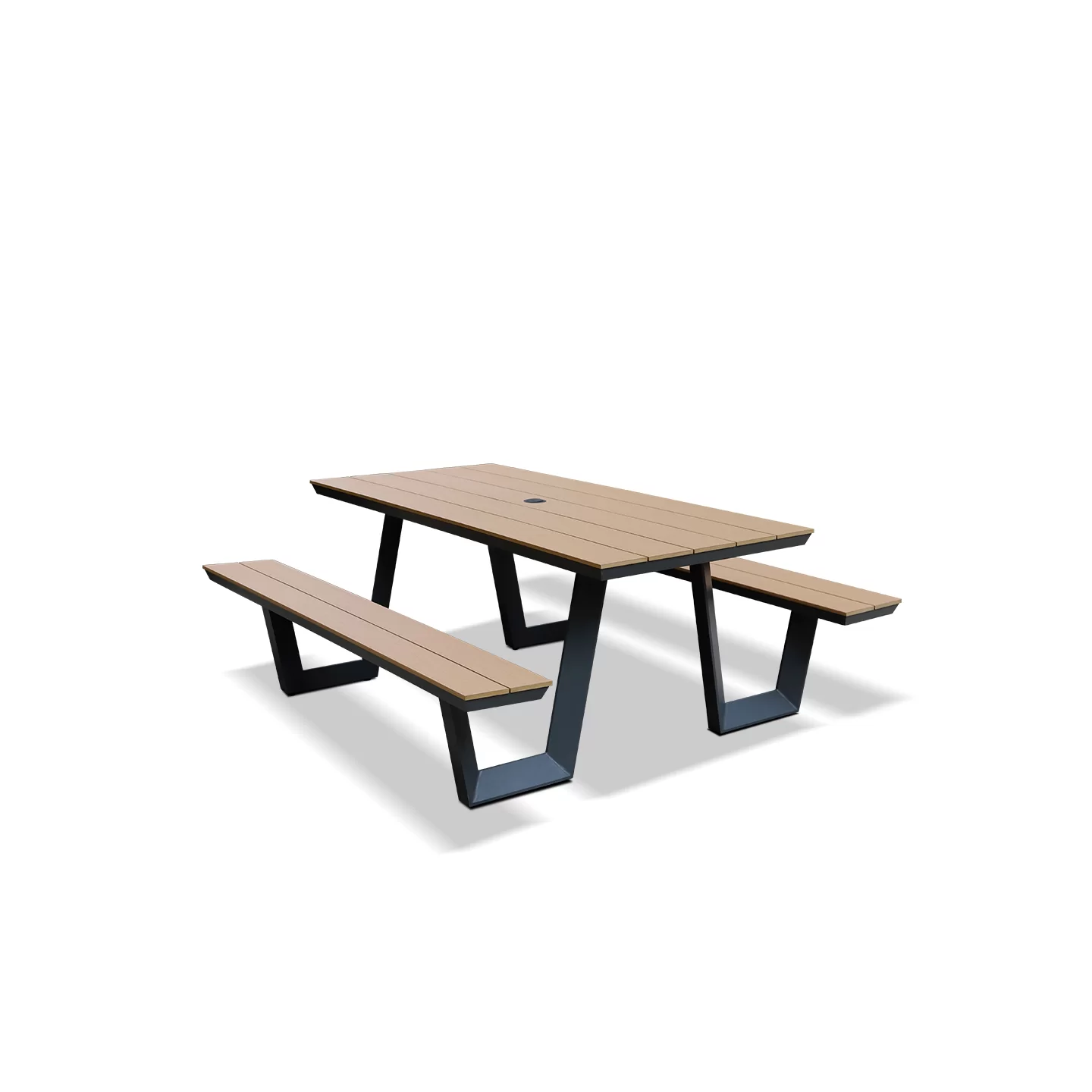 Angled-Leg Picnic Table — Matte Black — factory direct