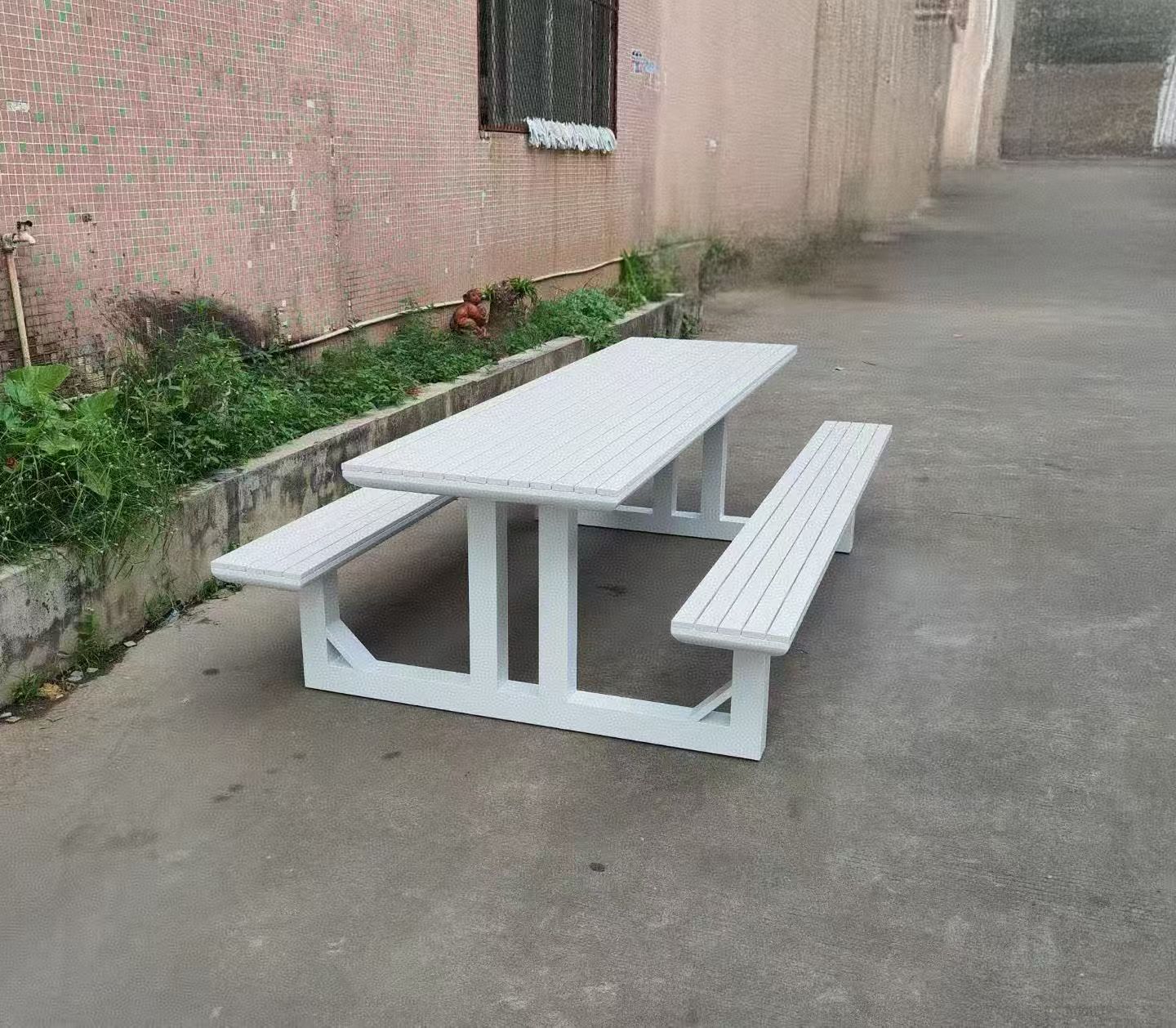 White A-Frame Picnic Table with Detached Benches — factory direct