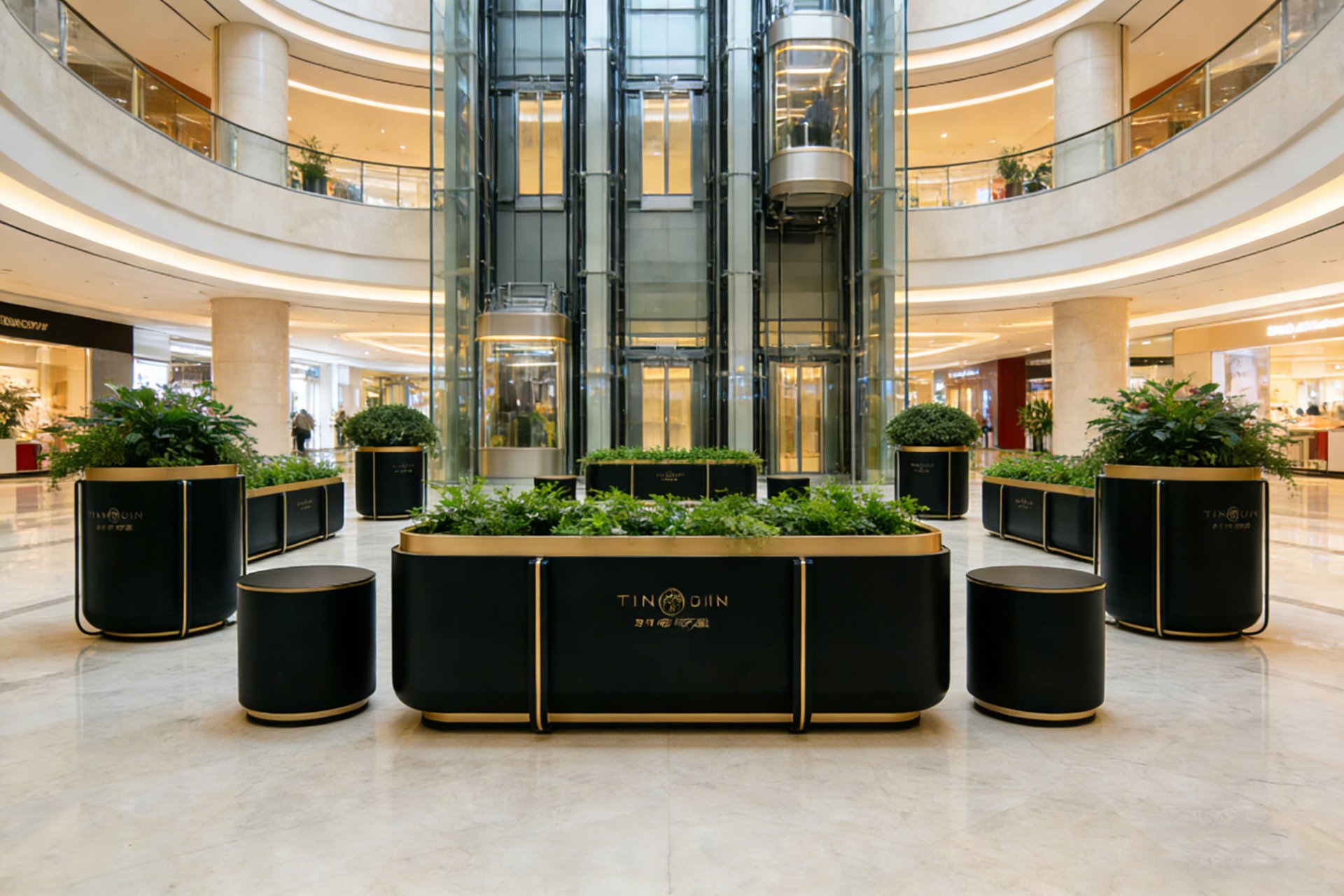 Modular Planter & Stool Lobby Set — factory direct