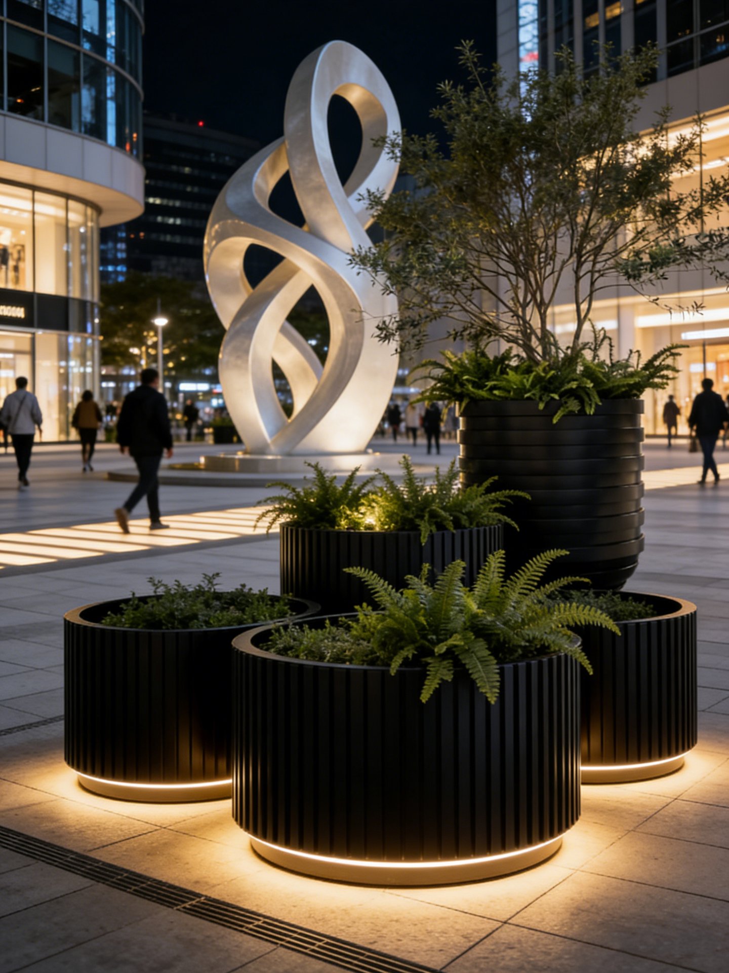 Illuminated LED-Base Planter Cluster — factory direct