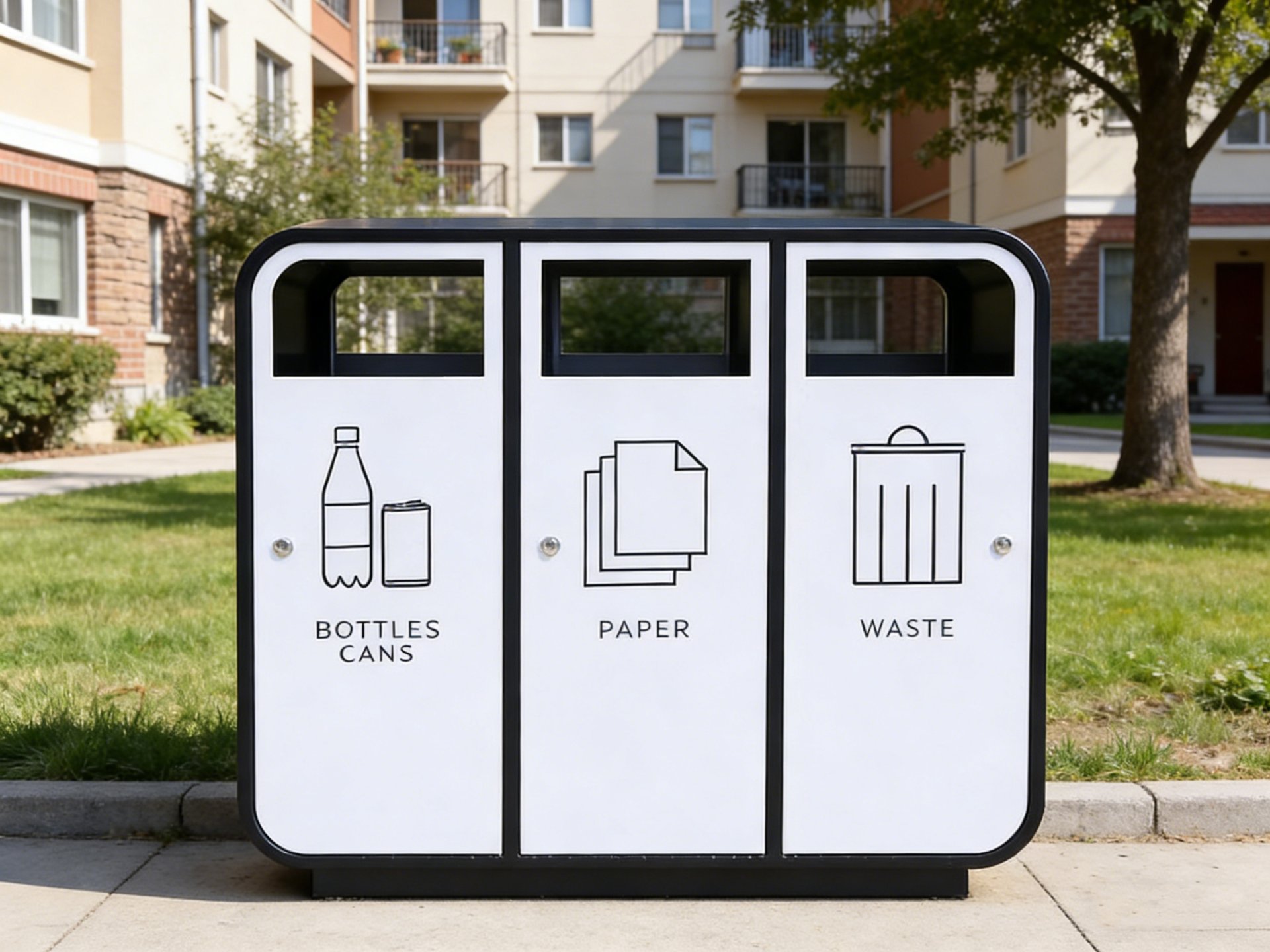 Triple-Stream Sorting Station (Bottles / Paper / Waste) — factory direct