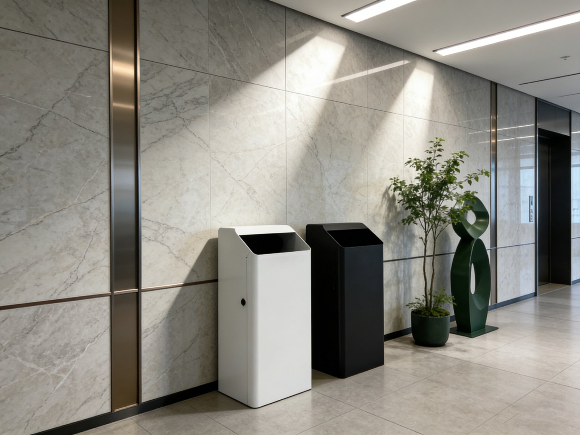 Matte Steel Indoor Bin (White / Black) 40L — factory direct